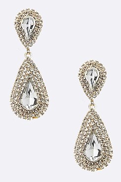 EVENING RHINESTONE TEARDROP EARRINGS