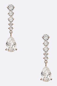 TINY CZ TEARDROP EARRINGS
