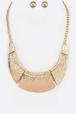 Metal Bob Statement Necklace Set