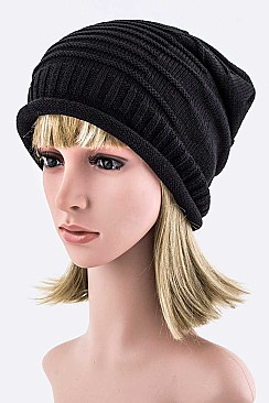 Trendy Raised Knit Slouchy Light Weight Beanie