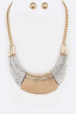 Metal Bob Statement Necklace Set