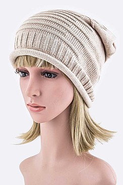 Trendy Raised Knit Slouchy Light Weight Beanie