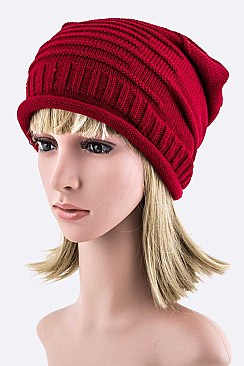 Trendy Raised Knit Slouchy Light Weight Beanie