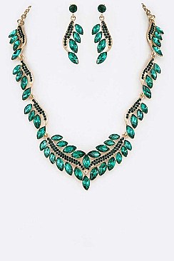 STYLISH CRYSTAL STATEMENT NECKLACE SET