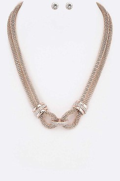 Crystal Accent Fashion Necklace Set