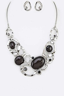 BEJEWELED CRYSTAL STATEMENT NECKLACE SET