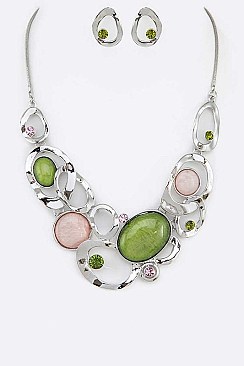 BEJEWELED CRYSTAL STATEMENT NECKLACE SET