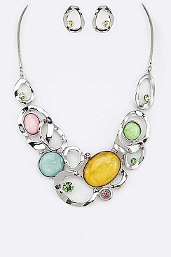 BEJEWELED CRYSTAL STATEMENT NECKLACE SET