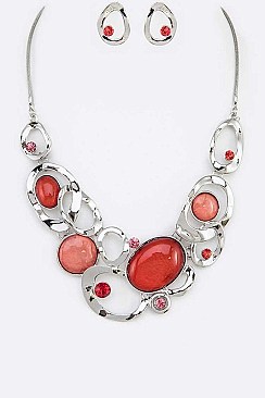 BEJEWELED CRYSTAL STATEMENT NECKLACE SET