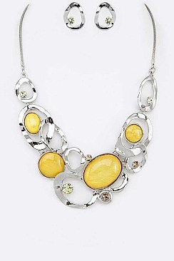 BEJEWELED CRYSTAL STATEMENT NECKLACE SET