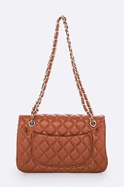 Lovely Quilted Classic Turn Lock Shoulder Bag