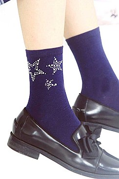 Posh Crystal Star Fashion Socks LA-ESA7072