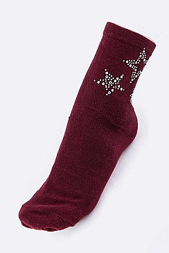 Posh Crystal Star Fashion Socks LA-ESA7072