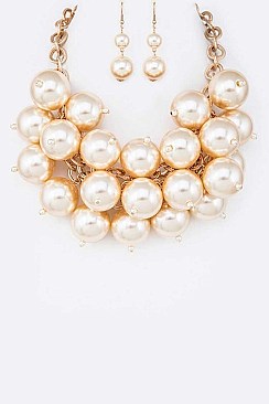 GRAND PEARLS STATEMENT NECKLACE SET