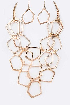 PENTAGON STATEMENT NECKLACE SET