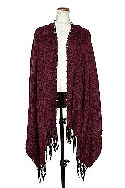 PEARL ACCENT MIX STONE OBLONG SCARF