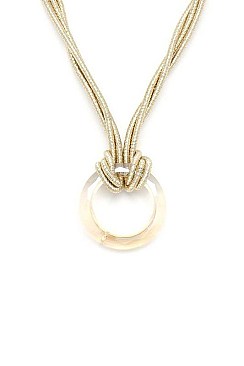 STYLISH RING PENDANT METALLIC THREAD FASHION NECKLACE JY-JSN2190