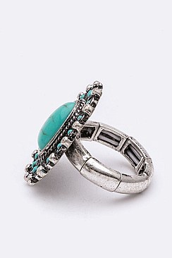 Elegant Iconic Stone Stretch Ring LASR0066