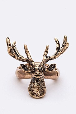3D Deer Head Iconic Stretch Ring LASR0110