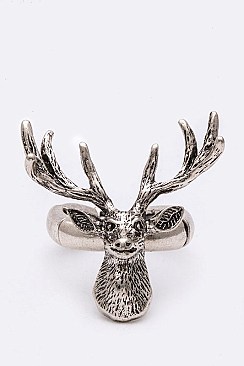 3D Deer Head Iconic Stretch Ring LASR0110