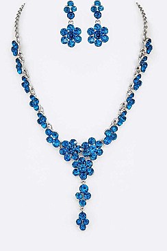 Chic Crystal Drop Statement Necklace Set