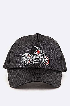 Motorcycle Patch Glitter Trucker Hat LA-EMH0940Z