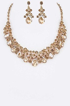 BRIDAL CRYSTAL COLLAR NECKLACE SET