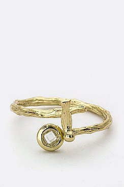 Stylish Crystal Tip Twig Ring LASR0048