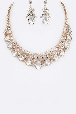 BRIDAL CRYSTAL COLLAR NECKLACE SET