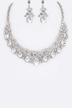 BRIDAL CRYSTAL COLLAR NECKLACE SET