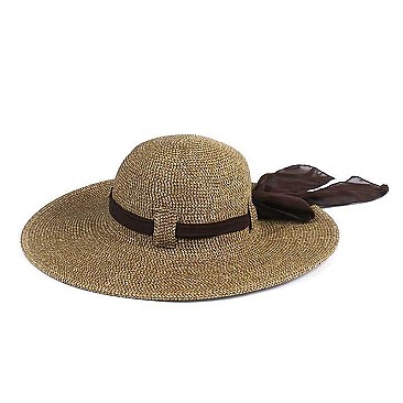 RIBBON WIDE BRIM HAT