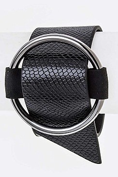 BUCKLE SNAKE EMBOSSED CUFF