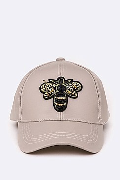 Beaded Bee Patch PU Cap LA-MM3004I