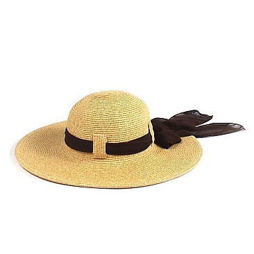 RIBBON WIDE BRIM HAT