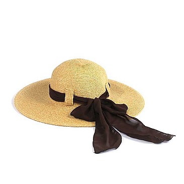 RIBBON WIDE BRIM HAT