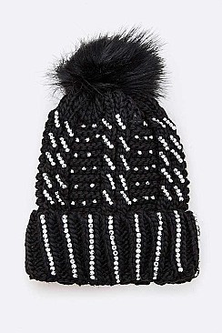 Pack of 12 Pave Stone Winter Beanie Set