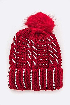 Pack of 12 Pave Stone Winter Beanie Set