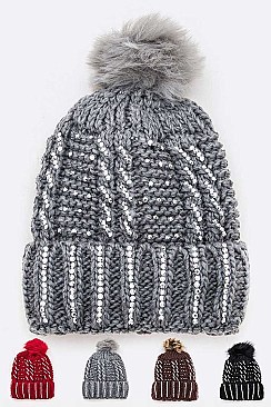 Pack of 12 Pave Stone Winter Beanie Set