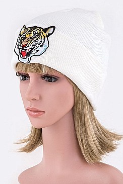 Trendy Iconic Tiger Patch Beanie LA-MKH3509Y