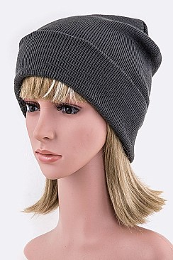 Trendy Solid Color Cuff Beanie LA-LB305