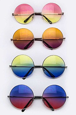 2 Tone Gradient Round Sunglasses