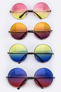 2 Tone Gradient Round Sunglasses