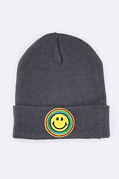 Trendy Smiley Face Iconic Beanie LA-MKH3511Z