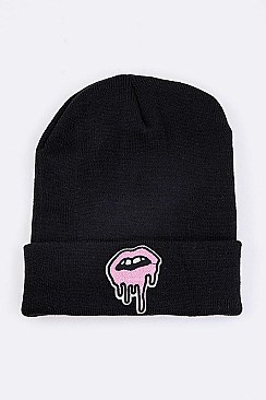 Trendy Drippy Lips Iconic Beanie LA-MKH3505F