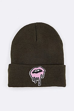 Trendy Drippy Lips Iconic Beanie LA-MKH3505F