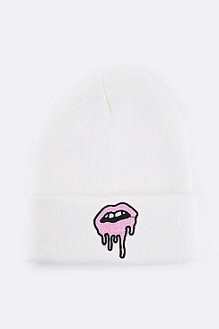 Trendy Drippy Lips Iconic Beanie LA-MKH3505F