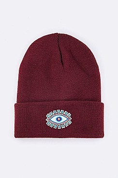 Trendy Evil Eye Patch Iconic Beanie LA-MKH3506S