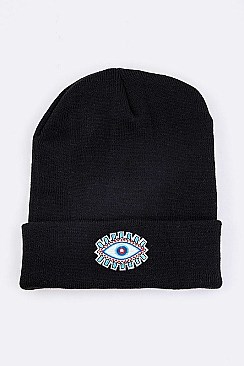 Trendy Evil Eye Patch Iconic Beanie LA-MKH3506S