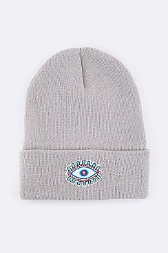 Trendy Evil Eye Patch Iconic Beanie LA-MKH3506S