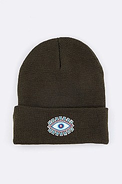 Trendy Evil Eye Patch Iconic Beanie LA-MKH3506S